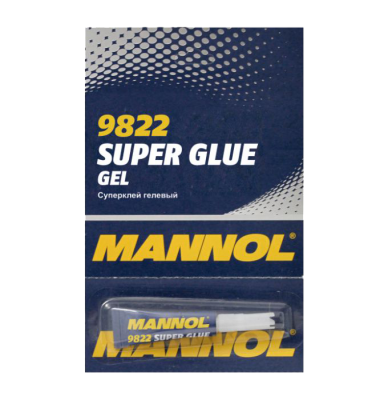 9822 Super Glue GEL 3 гр. Гелевый суперклей, 2457, Mannol