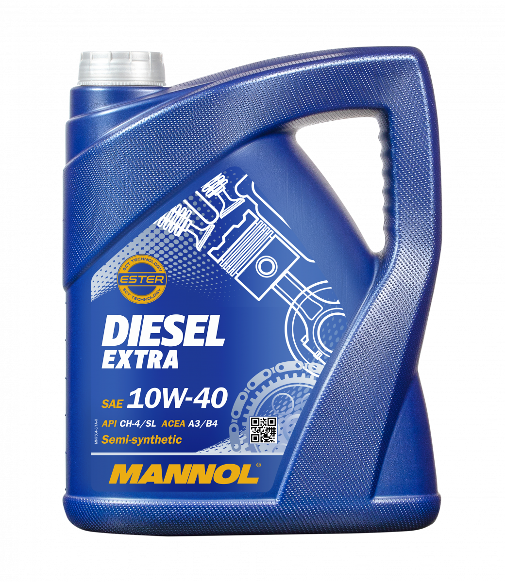 7504 Diesel Extra 10W-40 5L, 1106, масло полусинтетическое, Mannol