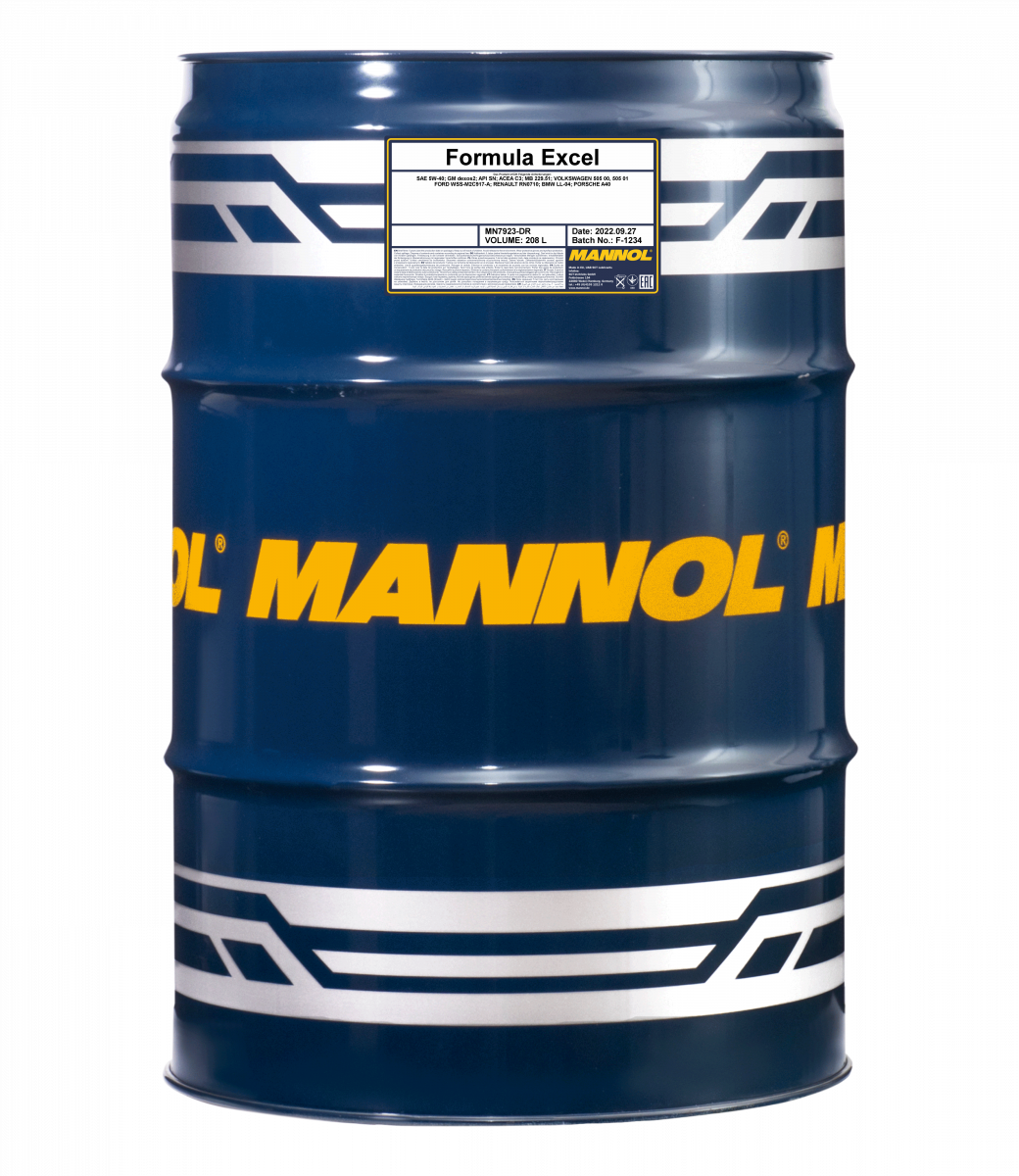 7923 Formula Excel 5W-40 208L, 7923208, масло синтетическое, Mannol
